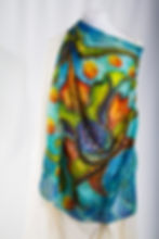 Thumbnail: Blue Persian Flower Silk Scarf