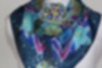 Miniaturbild: Navy Flower Basket . Small Square Silk Scarf