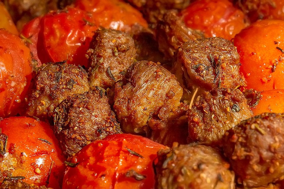 קוביות חלבון סויה ועגבניות שרי אפויות - מתכון