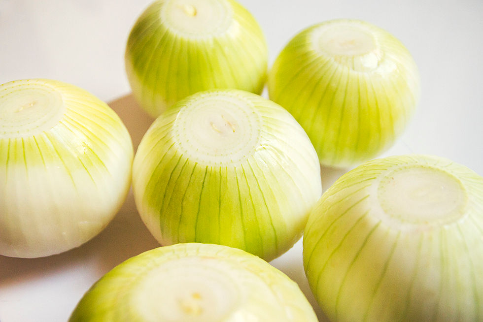 בצלים ממולאים בנתחי סויה ופטריות שמפיניון - מתכון טבעוני