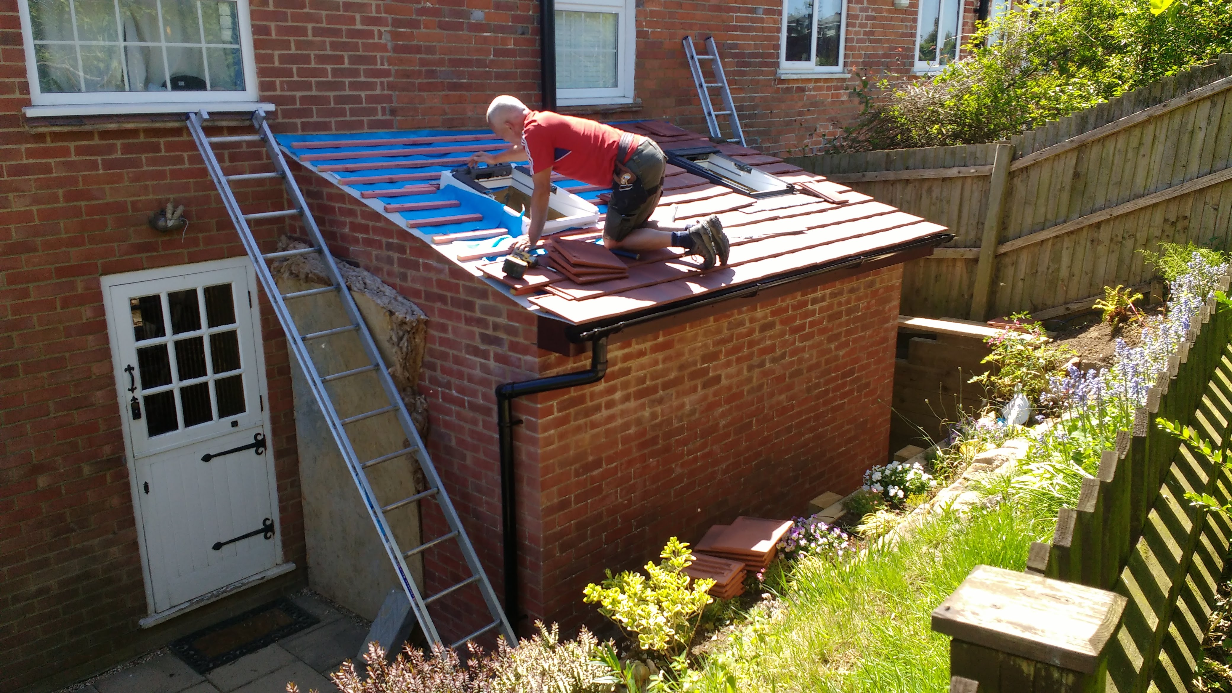 Brick roofing repointing