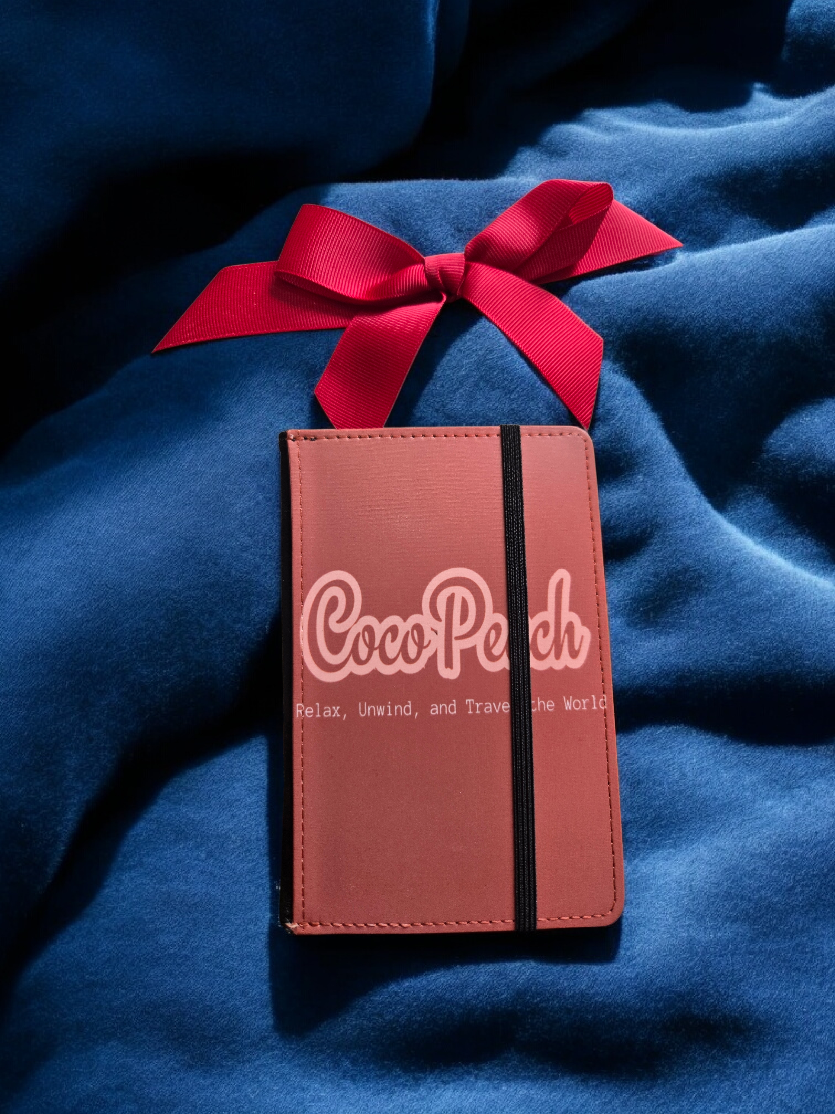 Passport cover with cocopeach logo