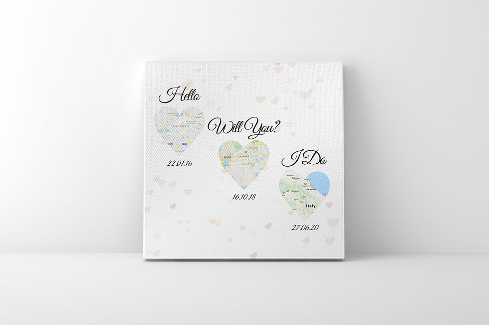 3 dates square against wall Mock up