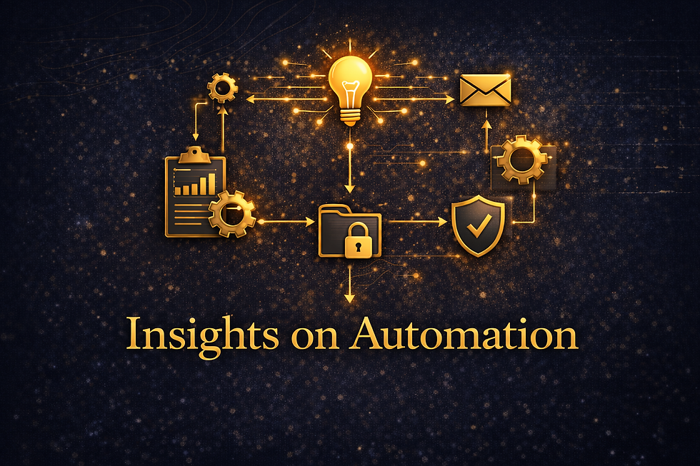 Automation insights in glowing gold