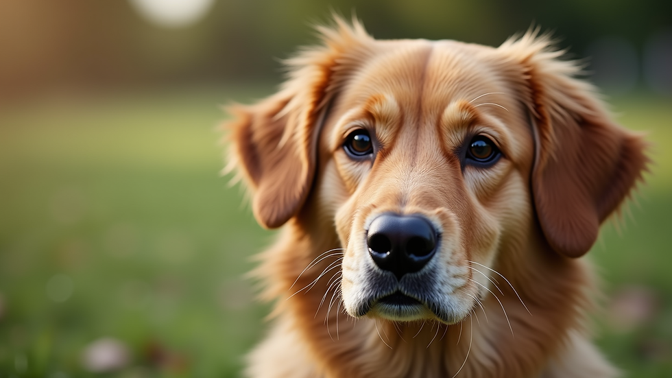 Close-up view of a healthy dog with shiny fur after antiparasitic treatment