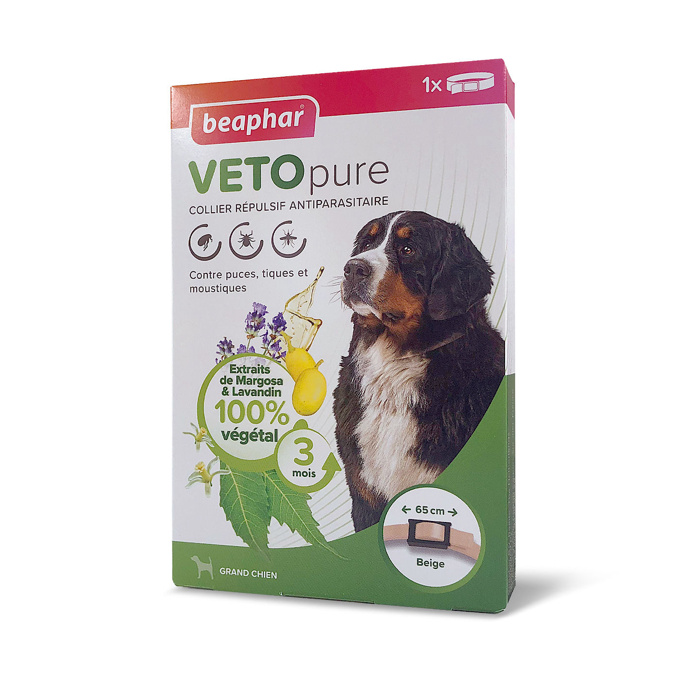 Beaphar – Vetopure – Collier Répulsif Antiparasitaire pour Grand Chien