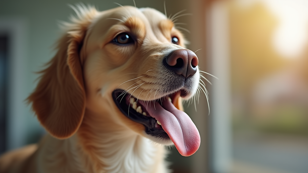 Vue rapprochée d'un chien heureux après traitement antiparasitaire