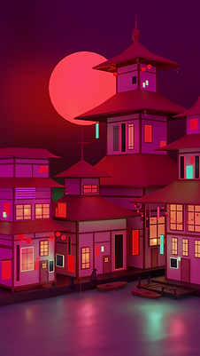 Ville chinoise rose