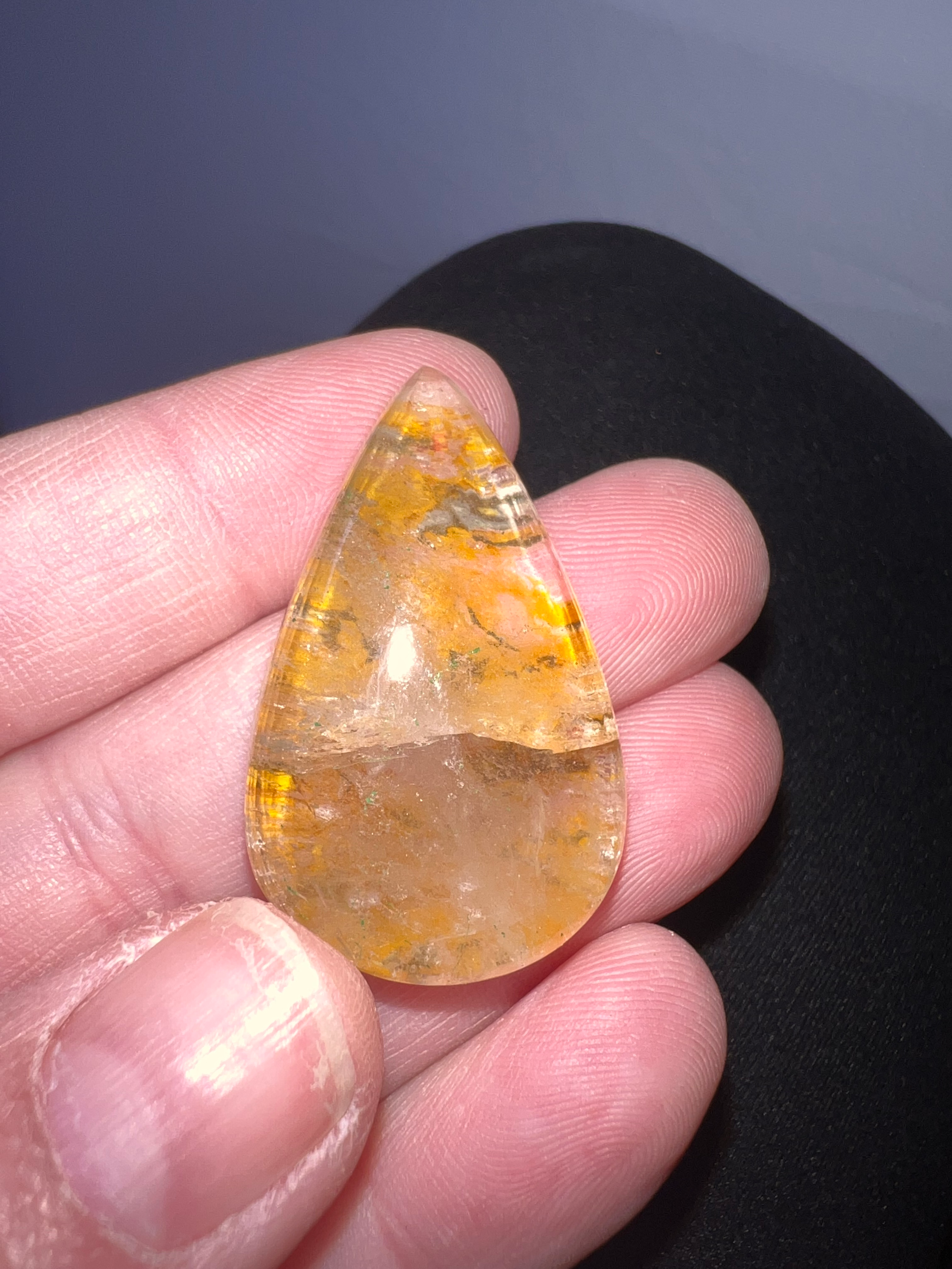 Garden quartz cabochon