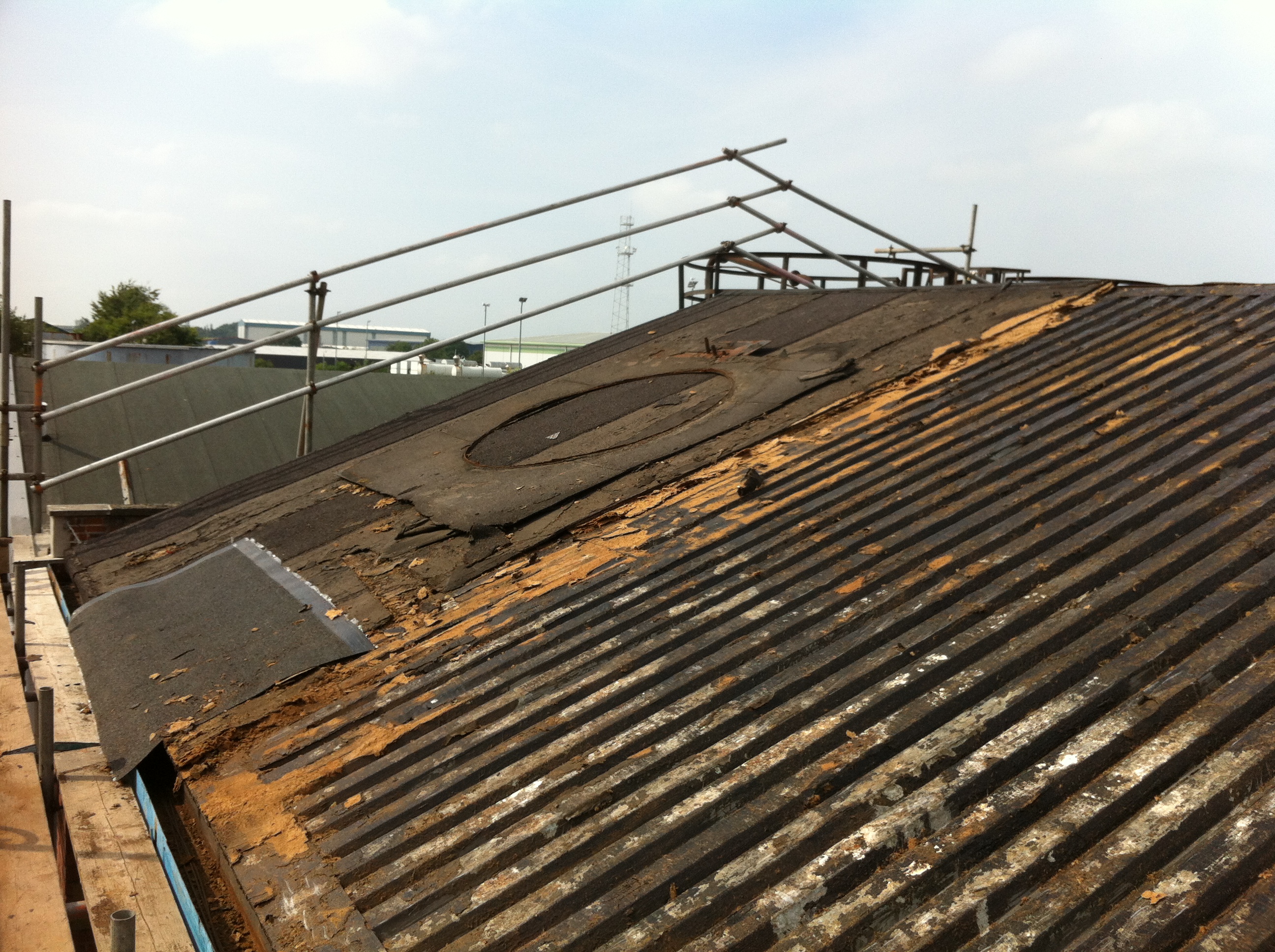 View of the roof during the strip