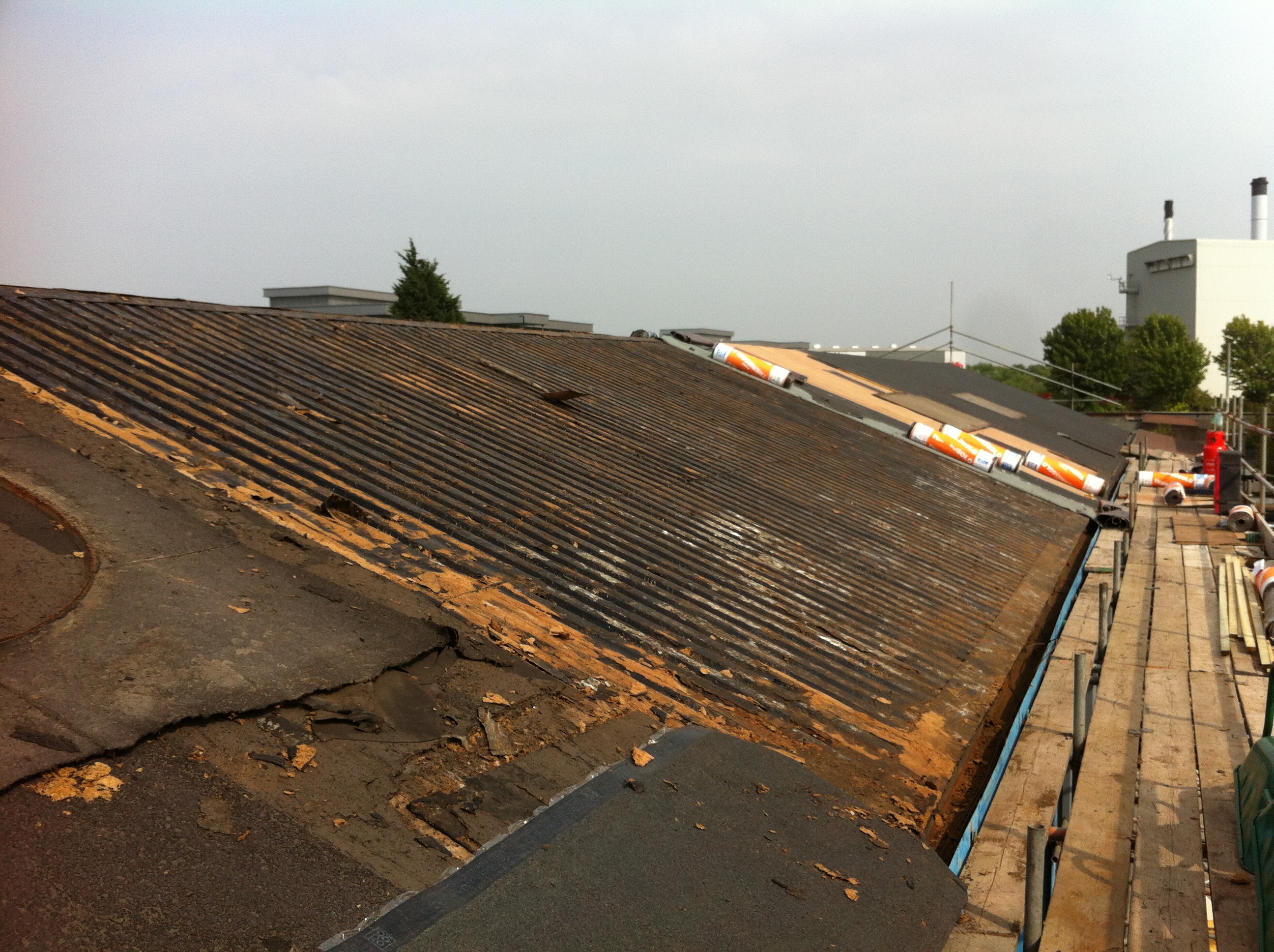 View of Metal Deck Roof Stripped