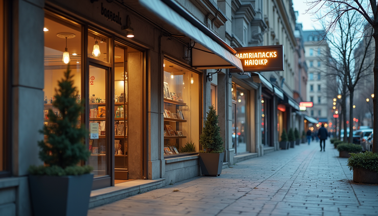 Eye-level view of a shopfront with a clean, inviting entrance and clear signage