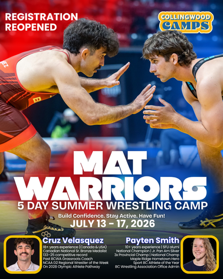 Mat Warriors Wrestling Camp - Registration Re-Opened