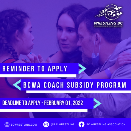 Reminder to Apply for the BCWA Coach Education Subsidy Program