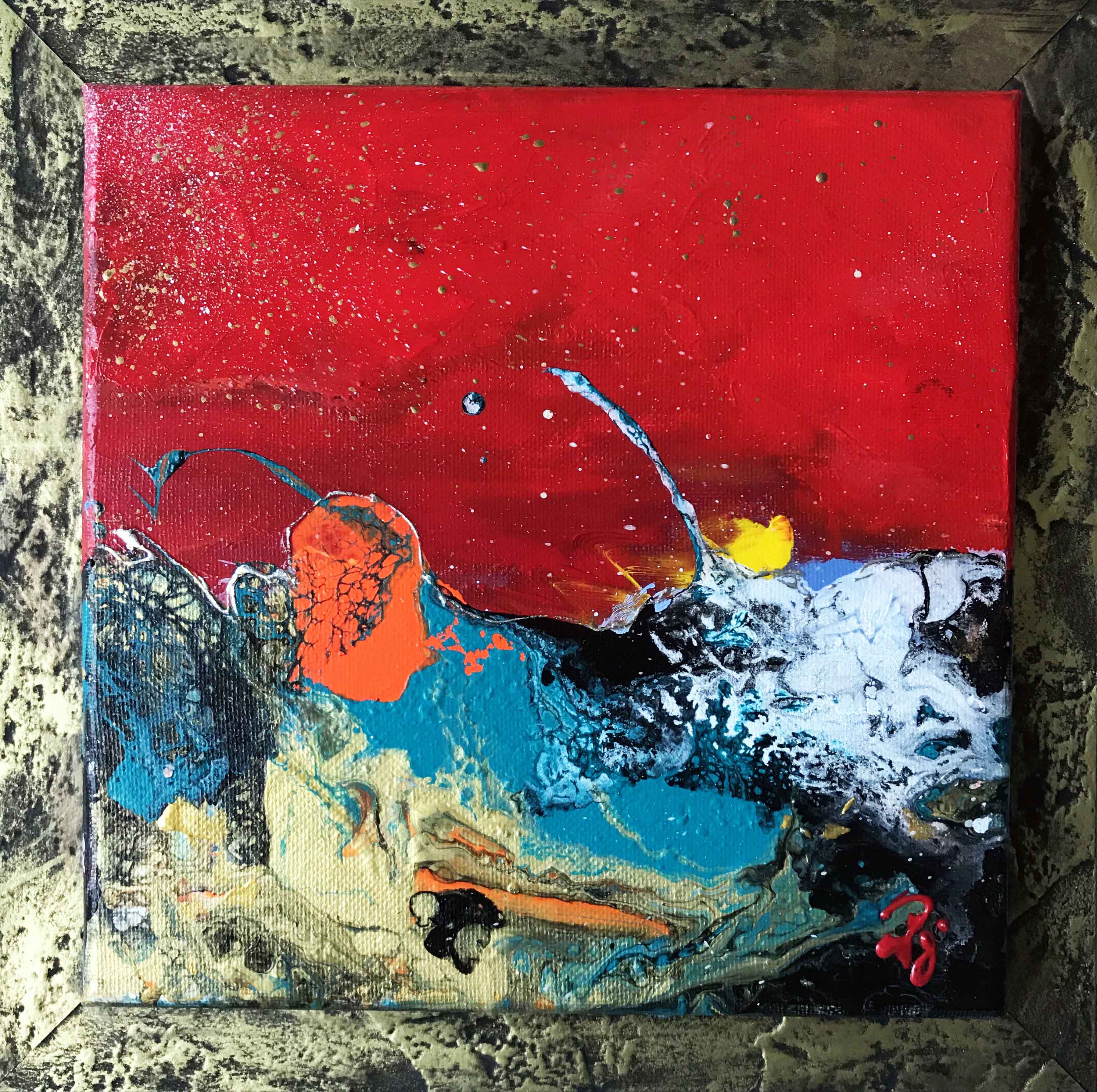 fluide océan vague rouge
