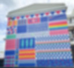 11-meter high by 9-meter wide mural with Cultural patterns