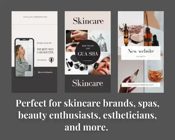 Thumbnail: Beauty + Skincare PLR Template - 100 Instagram Posts + Stories