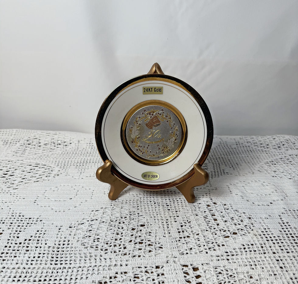 Thumbnail: Chokin Art 24kt Gold 50th Aniversary Plate