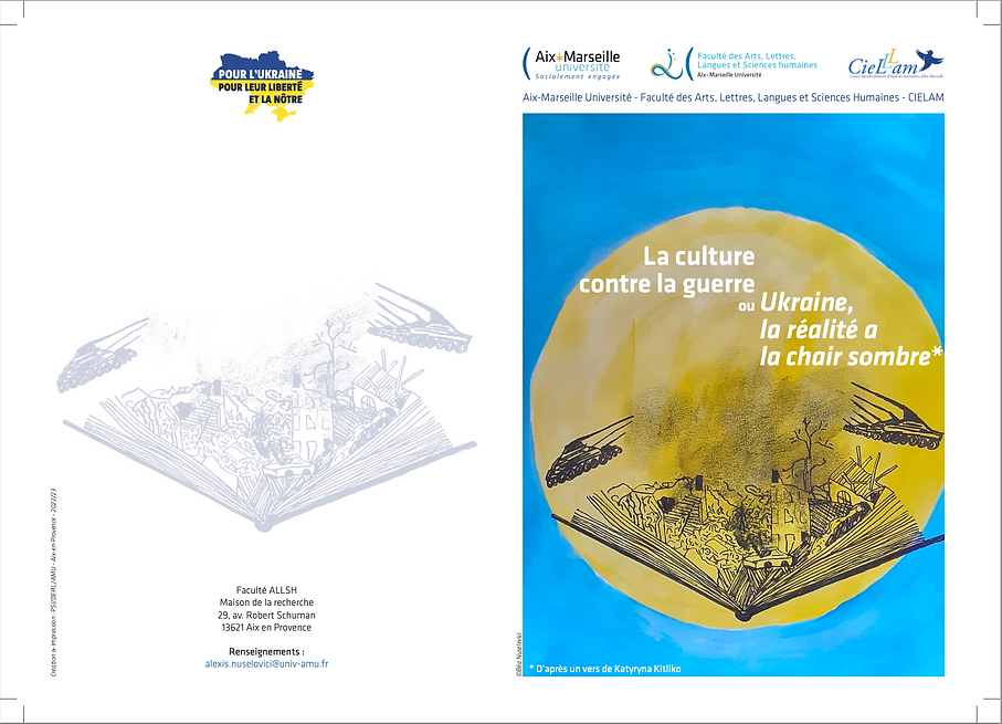 Flyer de la conférence La culture contre la guerre