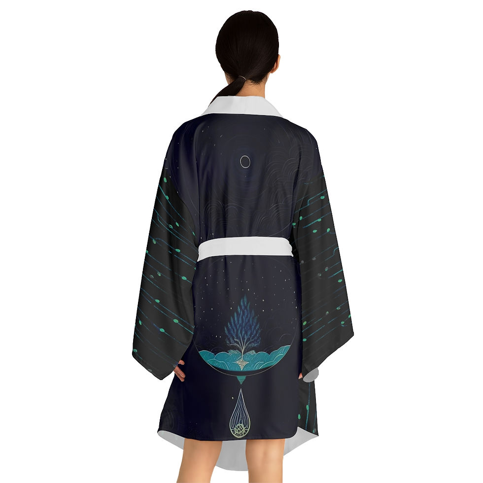 Thumbnail: Long Sleeve Kimono Robe - "The Matrix Void"