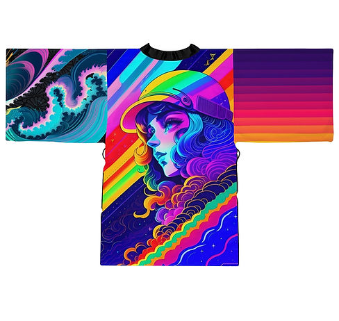 חלוק קימונו ארוך שרוולים - "סקיי היי"