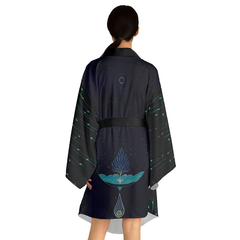 Thumbnail: Long Sleeve Kimono Robe - "The Matrix Void"