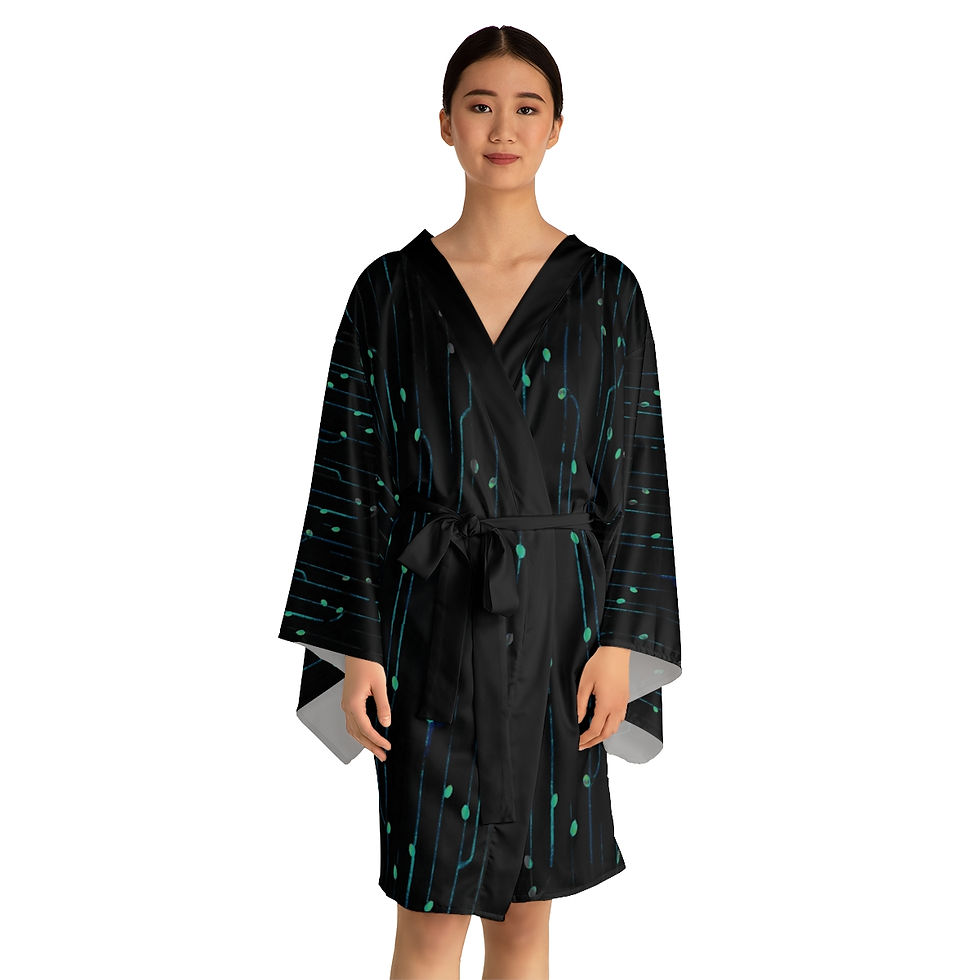 Thumbnail: Long Sleeve Kimono Robe - "The Matrix Void"