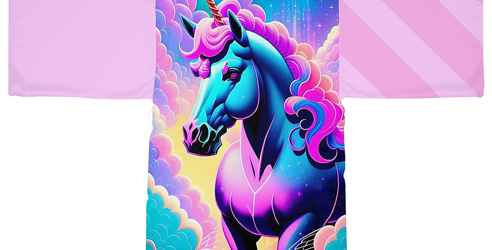 Long Sleeve Kimono Robe - "Enchanting Unicorn"
