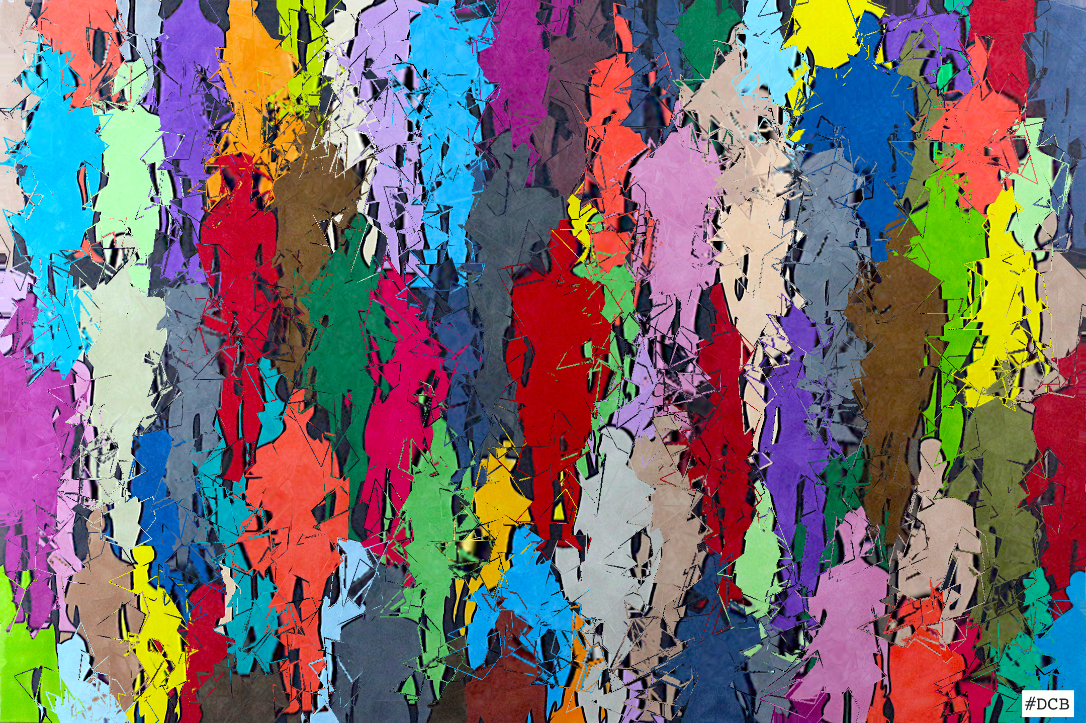 Colored disturbed crowd
