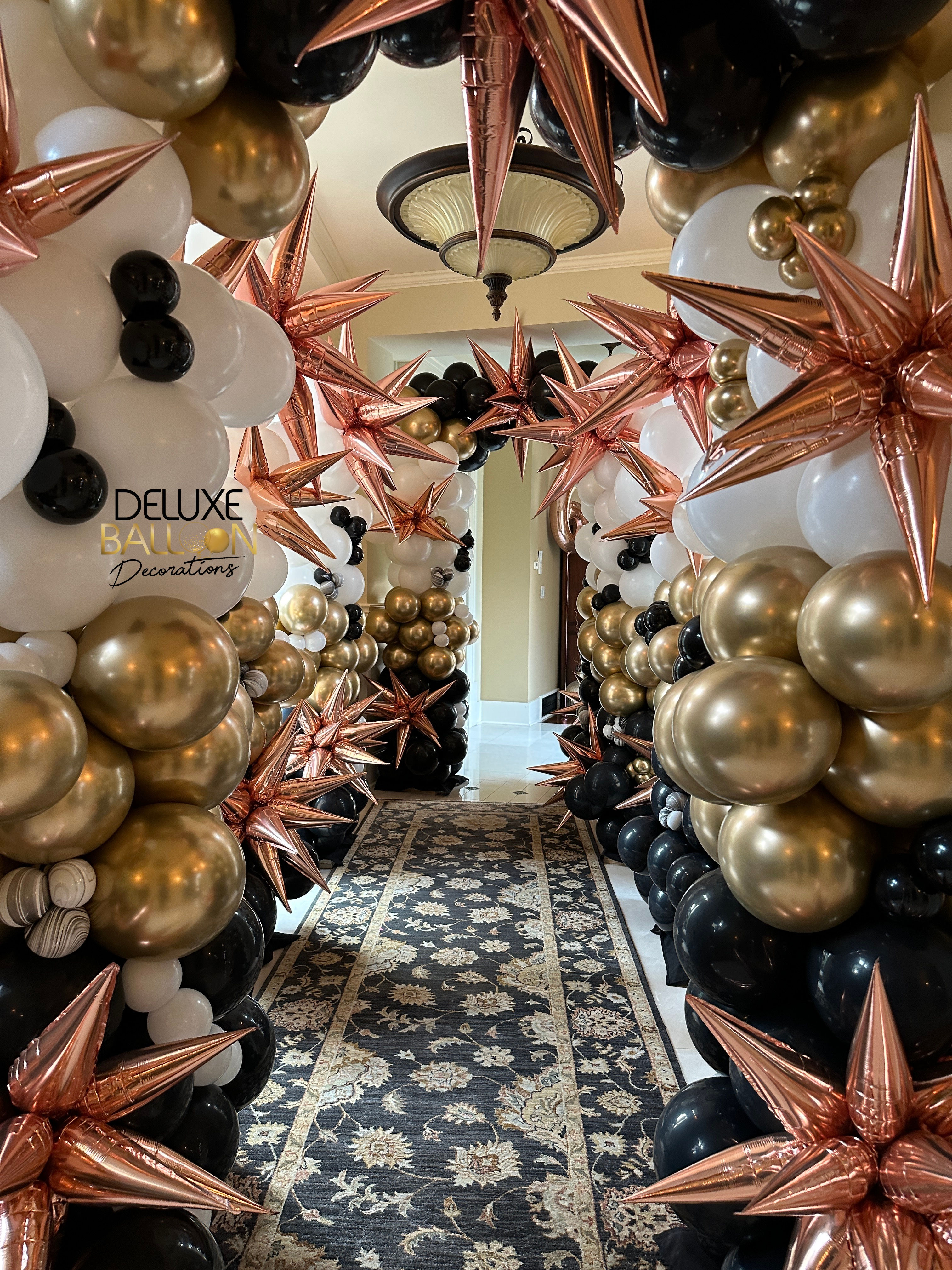 Set of 4 Foil Organic Balloon Columns – 8ft