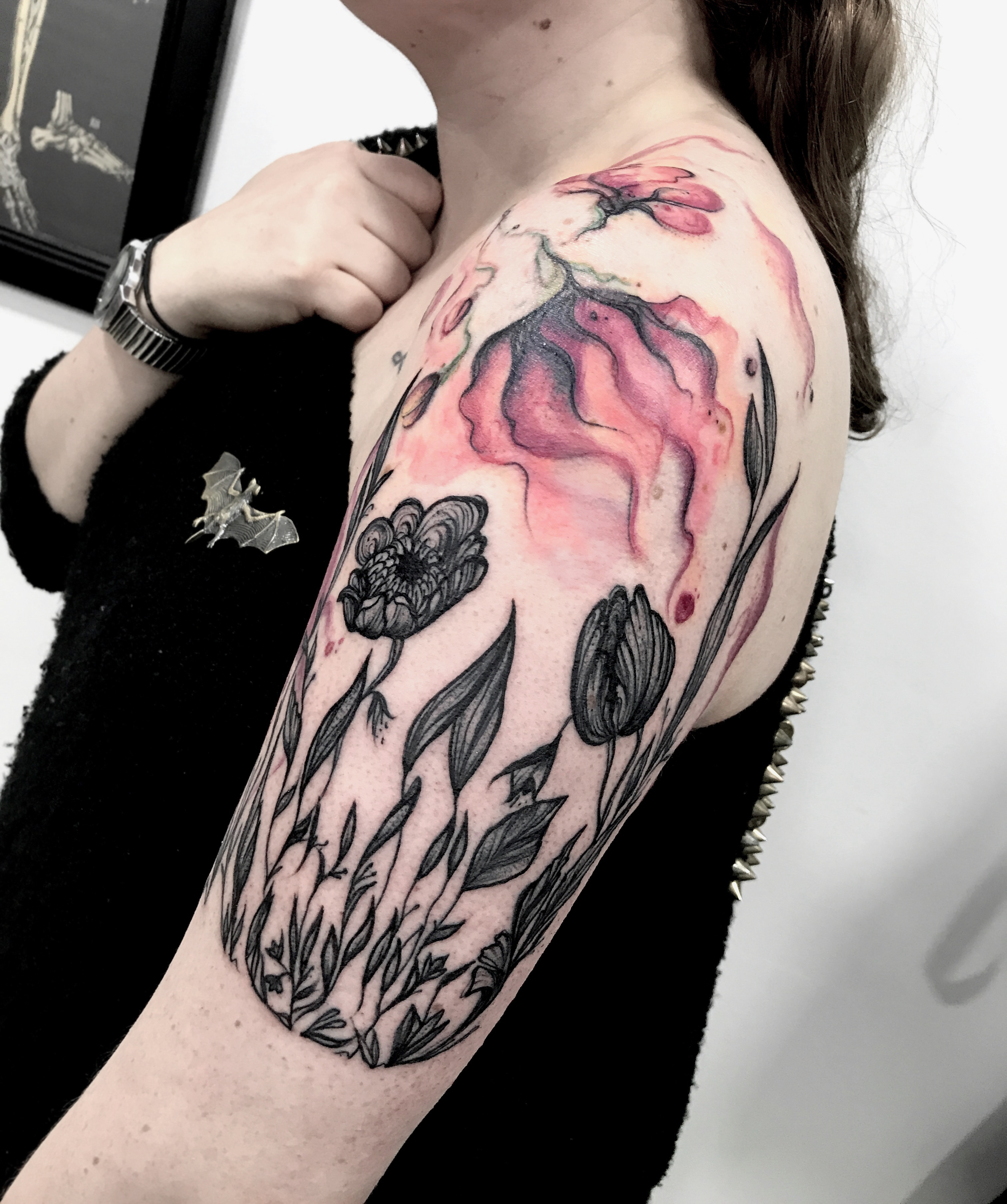Skull made of flowers