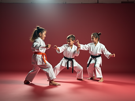 Energetic-children-practicing-karate-moves-dynamic-action-shot-studio-lighting-vibrant-col