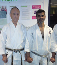 Photo of Abe sensei and Sham Aktar after training.