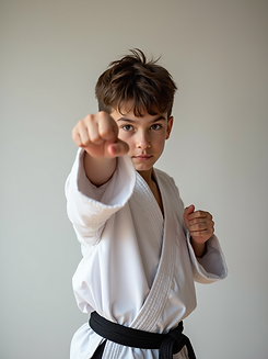Dynamic-action-shot-of-a-teenager-practicing-karate-stance-with-focused-expression-and-cle