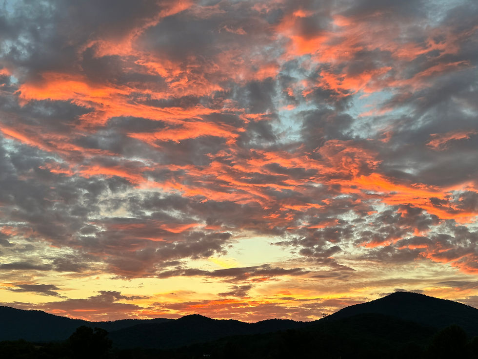 Sunset image of the Appalachian mountains