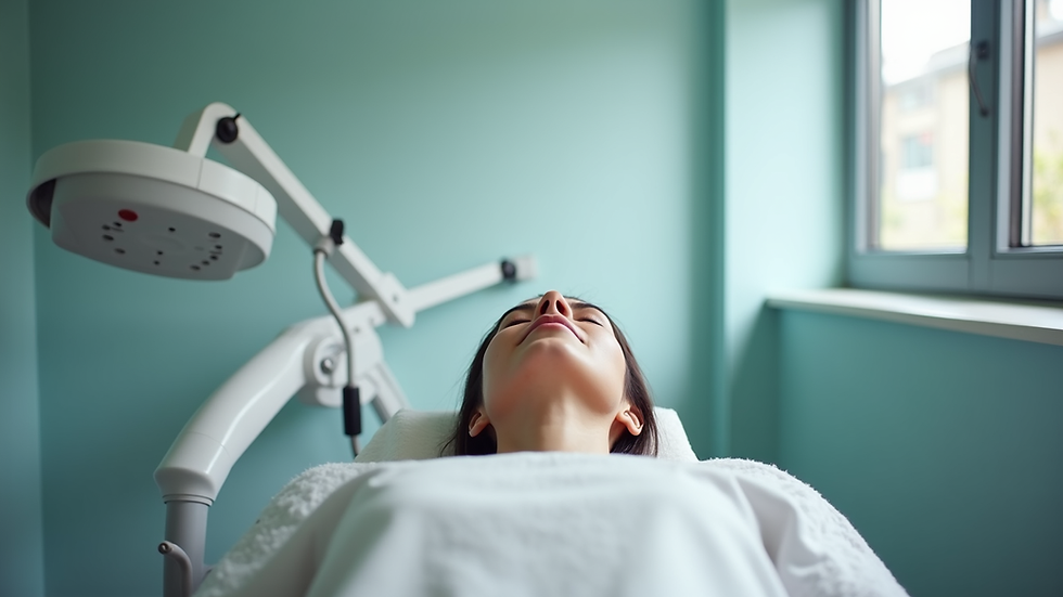 Eye-level view of laser hair removal treatment room in Toronto clinic