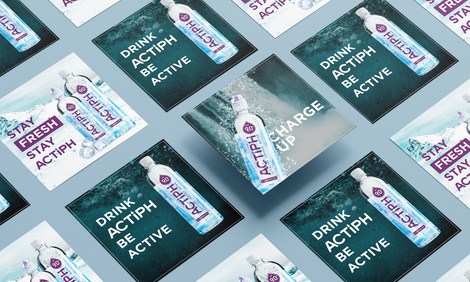 Mockup of Amazon alternative images designed for Actiph Water product page