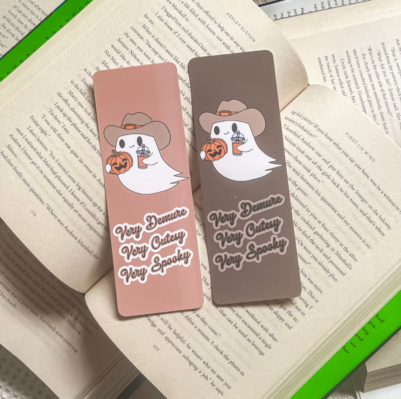 Very Demure Very Cutesy Very Spooky Cowboy Ghost Halloween Bookmark