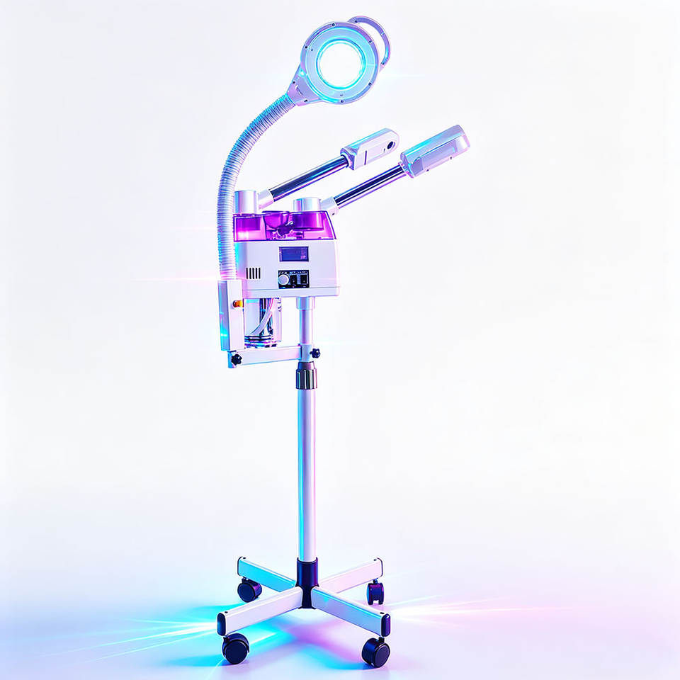Vaporizador Facial Profesional 3 en 1 con Lámpara LED de Aumento
