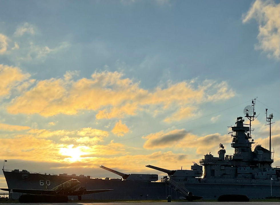 Jan. 26 - Sunrise over the USS Alabama in Mobile. (Photo: Wayne Smith)