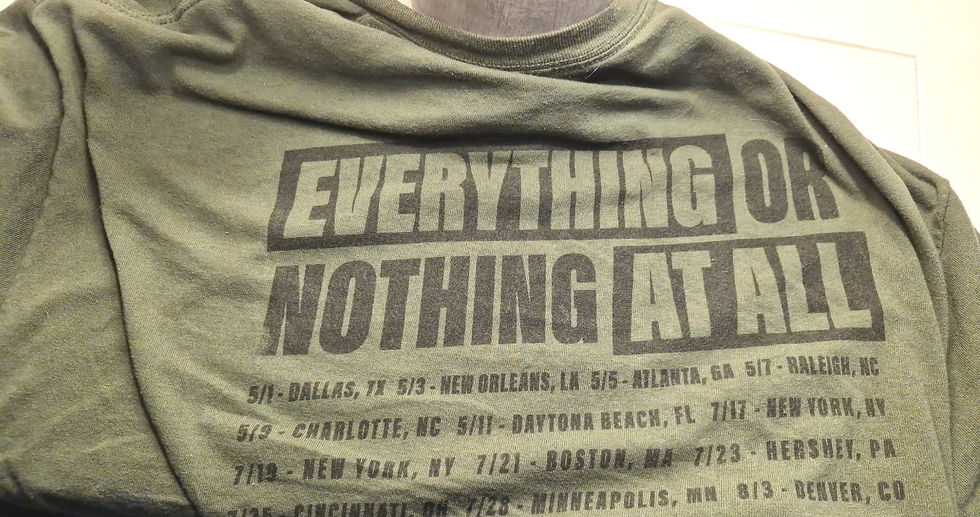 The author’s Foo Fighters T-shirt from the band’s 2024 Everything or Nothing at All tour.