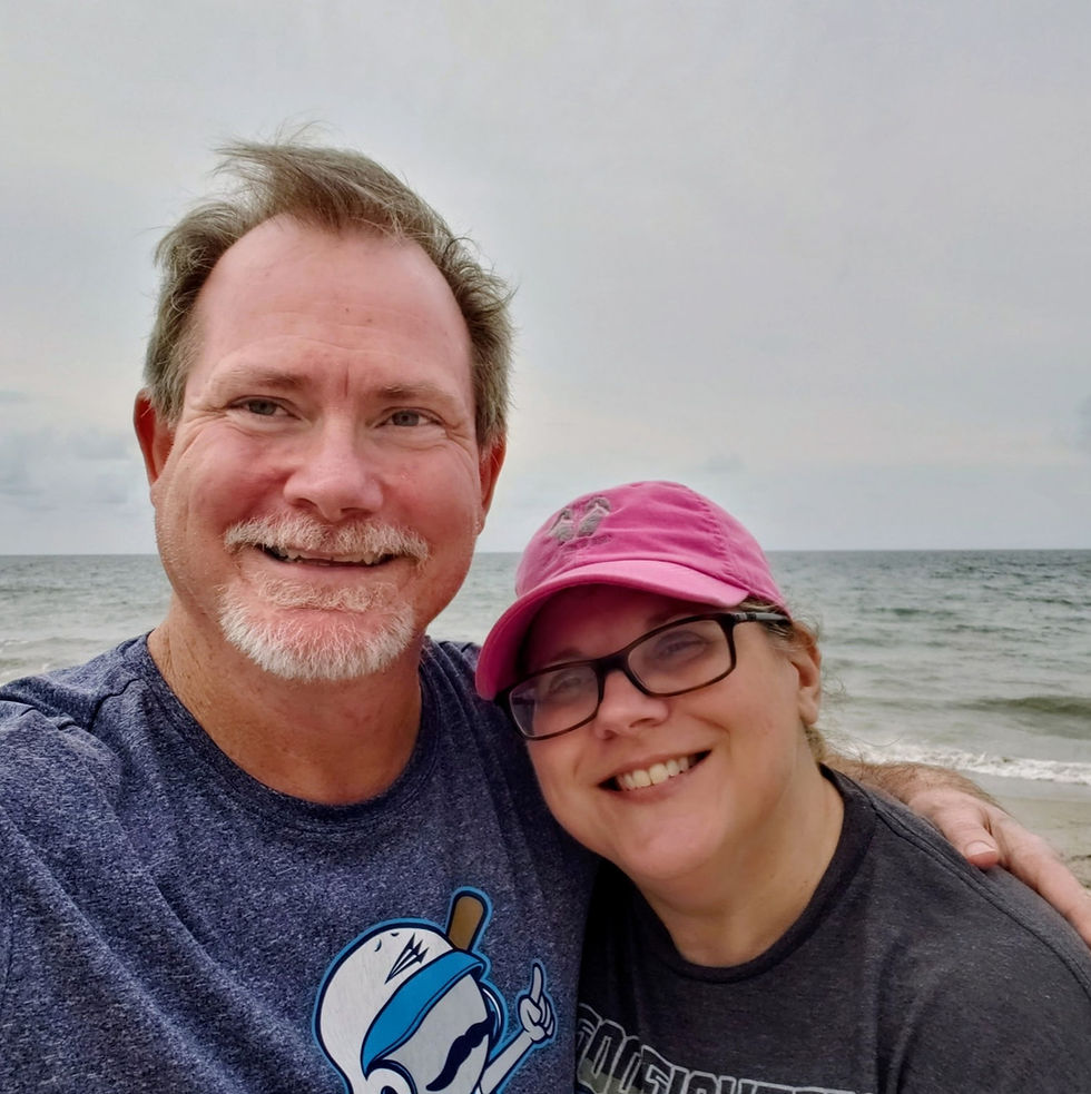 With Dorinda at Fernandina Beach, Florida, on July 4, 2020, a few days before her birthday.