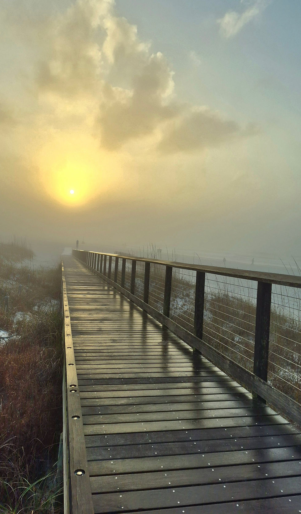 Feb. 21 - Here comes the sun. Gulf Shores boardwalk.