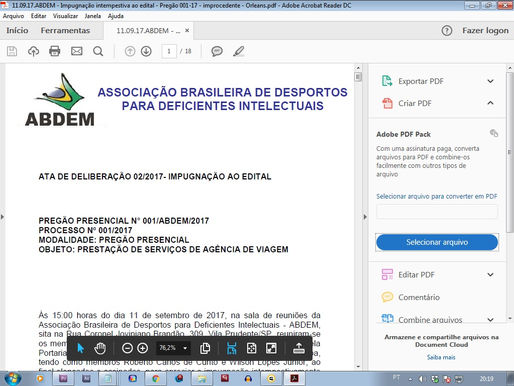 Licitação: Abdem publica Impugnação e Despacho sobre Pregão