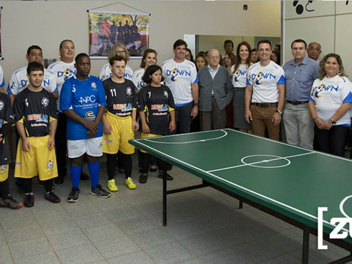 PRESIDENTE DA ABDEM E PREFEITO DE RIBEIRÃO FAZEM LANÇAMENTO DO MUNDIAL DE FUTSAL DOWN 2019