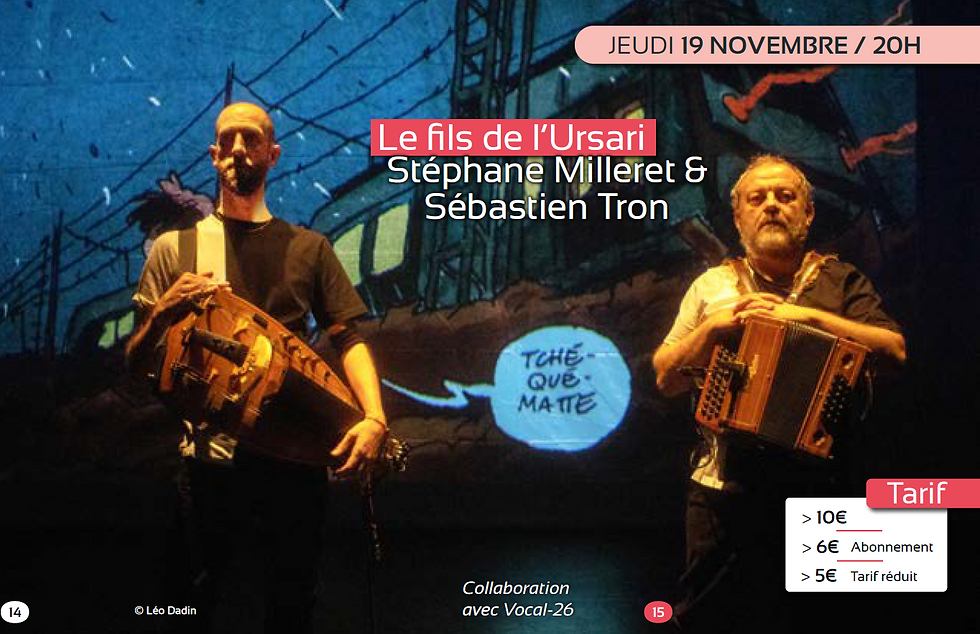 Saison culturelle - "Le fils de l'Ursari" (19/11/26 - Salle des Fêtes)