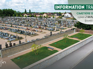 Cimetière de Digoin : travaux de renouvellement de la conduite d’adduction d’eau potable.