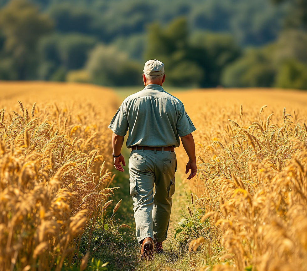 Veteran walking through golden field symbolizing healing after trauma through EMDR and somatic therapy.