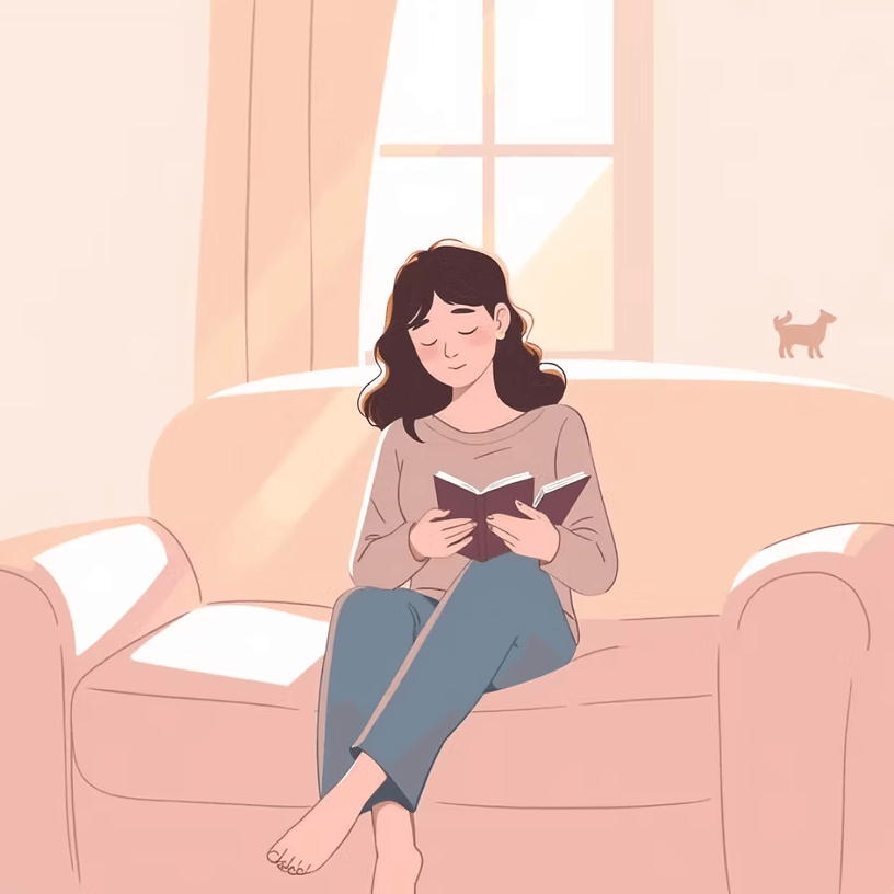 Person reflecting in journal on couch with warm morning light, illustrating emotional introspection and unavailability signs