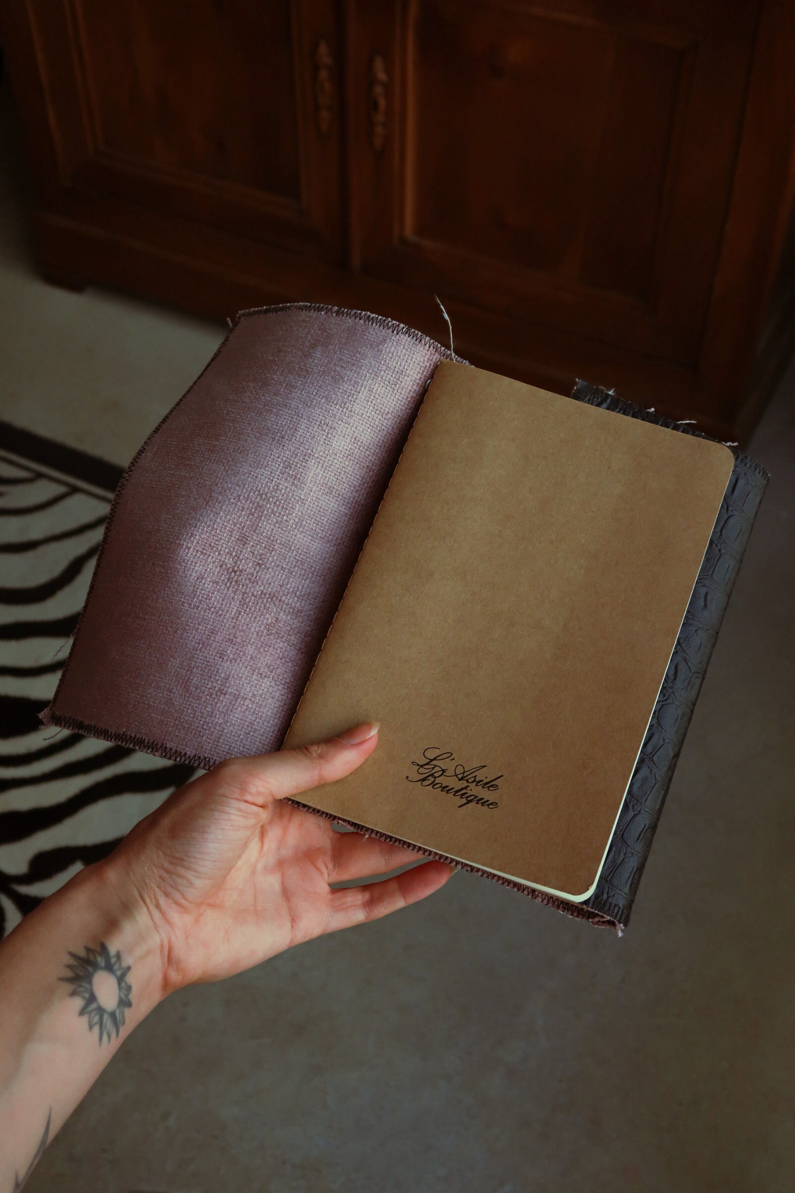 Carnet A5 - Croco et rose ★
